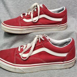 VANS Old Skool Off The Wall, Red and White Men's Size 9